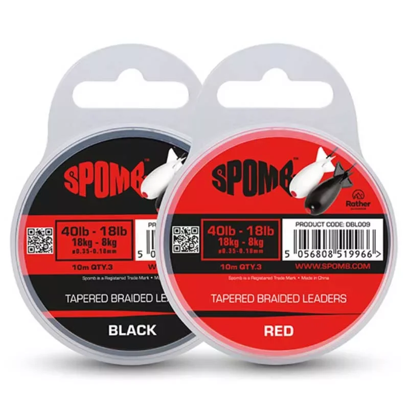 Spomb Tapered Braided Leaders Black felvastagodó fonott dobóelőke fekete Kihagyhatatlan ajánlat