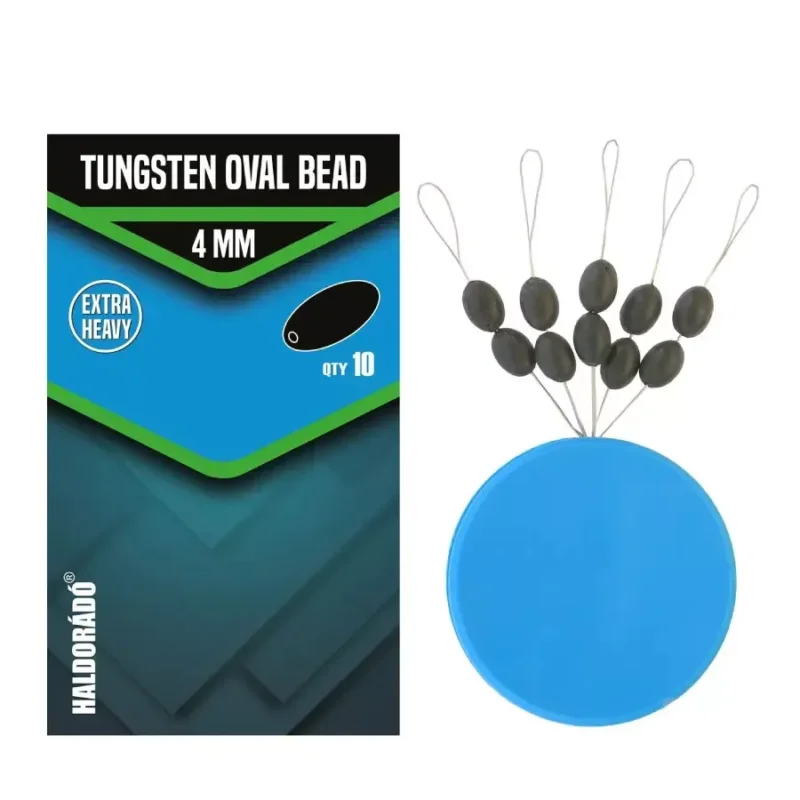 Akció Haldorádó Tungsten Oval Bead Volfrám horogelőke súlyozó és gumi ütköző 4 mm