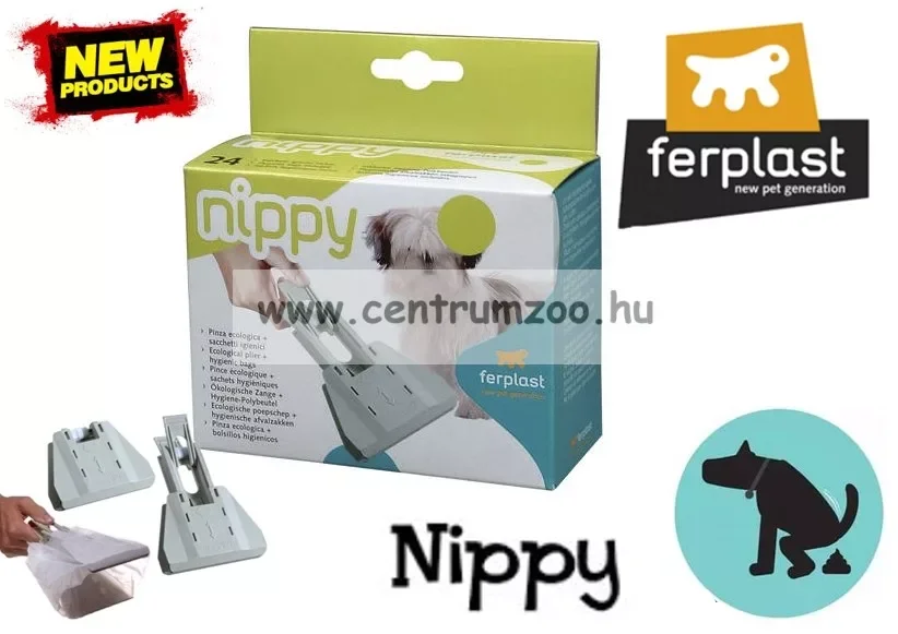 Ferplast Nippy Kutyapiszok gyüjtő szerszám és tasak szett 24 zsákkal (72220023) Expressz szállítás