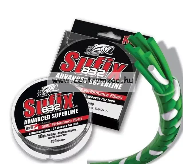 Korlátozott ajánlat Sufix 832 V. Generációs Fonott Zsinór 0.38Mm/36.0Kg/79Lb/Low-Vis Green/ Zöld 120M
