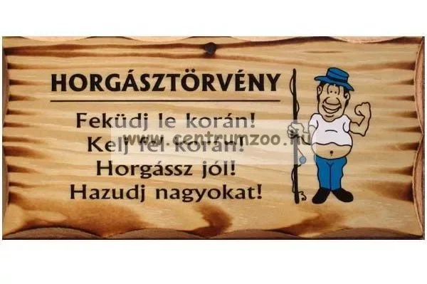Azonnali szállítás Fatábla Horgásztörvény (Tref2-007)