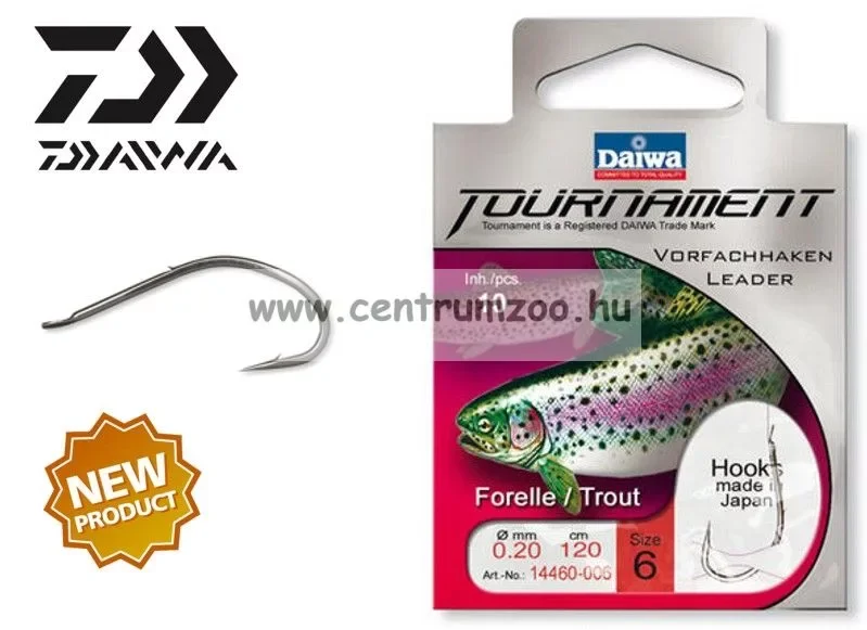 Daiwa Tournament Trout Snelled Hooks Előkötött Horog - Pisztrángos (1460) (14460-0 ) Exkluzív ajánlat
