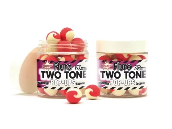 Dynamite Baits Fluro Pop-Up Two Tone Strawberry & Coconut lebegő bojli 15mm (DY593) Olcsóbb