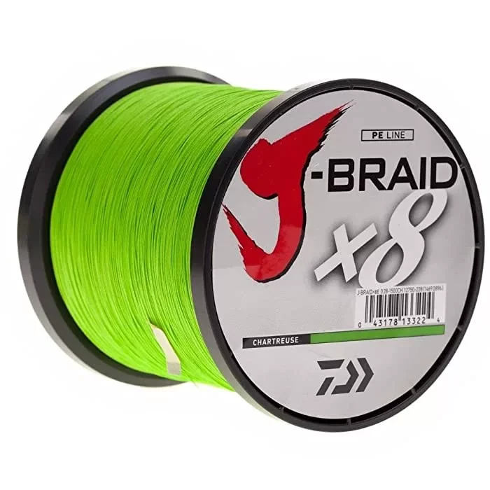 Azonnali szállítás Daiwa J-Braid X8 Braid Chartreuse 1500m 0,10mm fonott zsinór (12750-210)