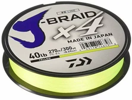 Daiwa J-Braid X4E 0,17mm 135m fonott zsinór (12740-017) Sárga Ne maradj le