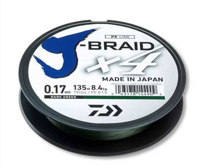 Daiwa J-Braid X4E 0,10mm 270m fonott zsinór (12741-110) Sötétzöld Különleges ajánlat