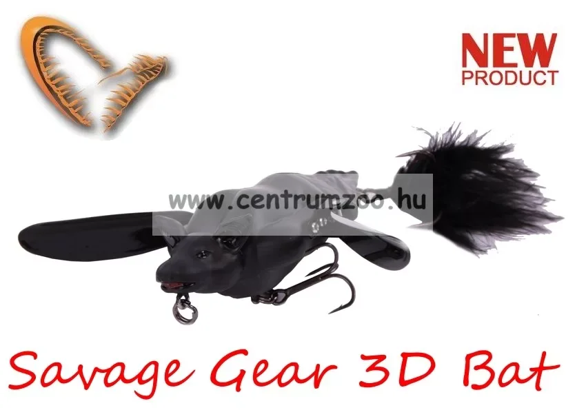 Savage Gear 3D Bat 7Cm 14G Black (58324) Denevér Formájú Műcsali Prémium