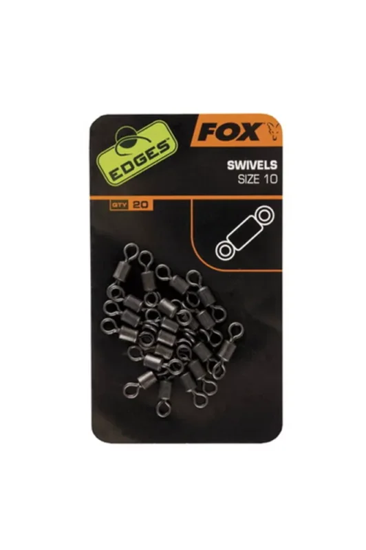 Csak ma Fox Edges™ Swivels Size 10 karikás forgókapocs 20db (CAC534)