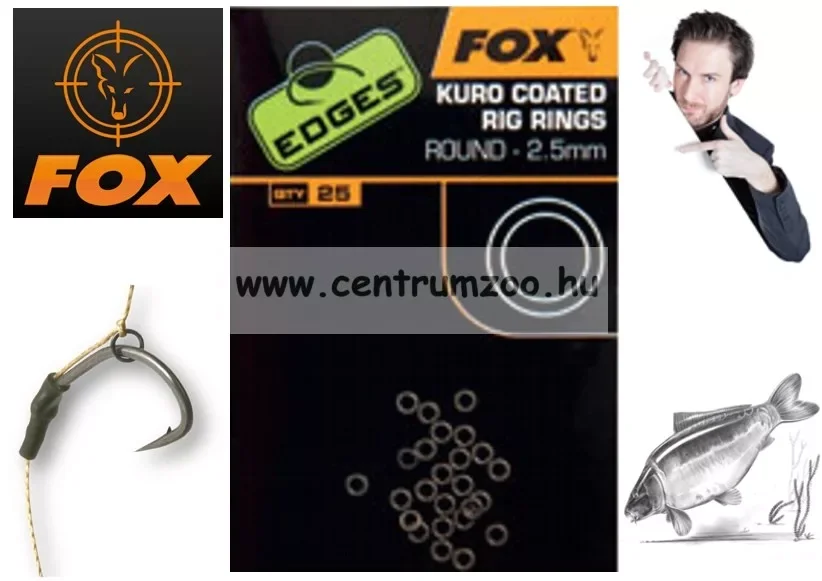 Fox Edges™ Kuro Coated Rig Rings - 3.7mm Large 25db (CAC545) Olcsó