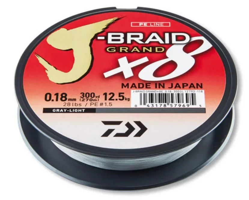 Daiwa J-Braid X8 Dark Grey 8 Braid 135m 0,06mm fonott zsinór (12793-006) Outlet