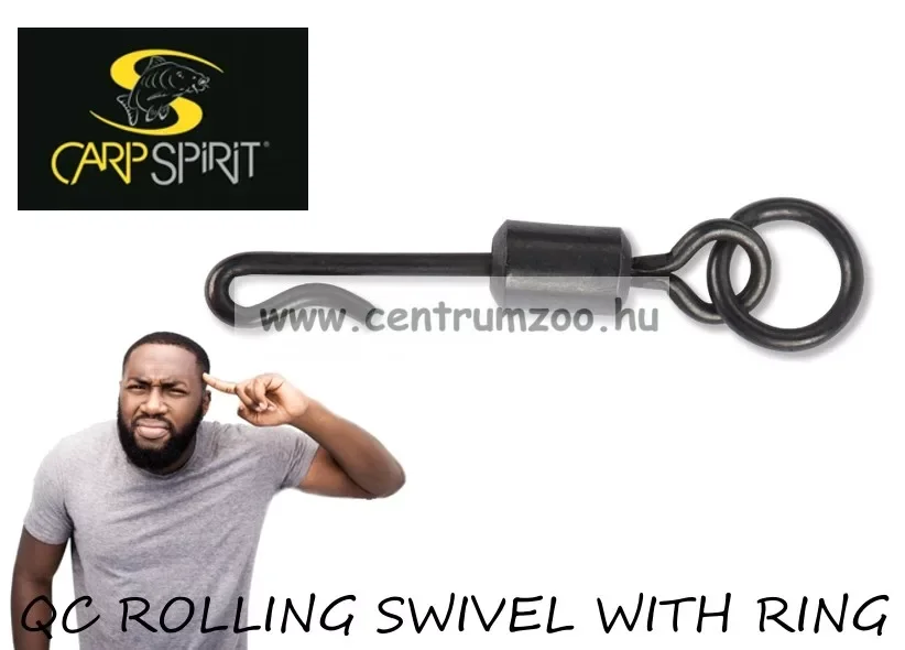 Különleges ajánlat Carp Spirit Qc Rolling Swivel With Ring Gyorskapocs Matt Fekete 10Db (Acs290012)
