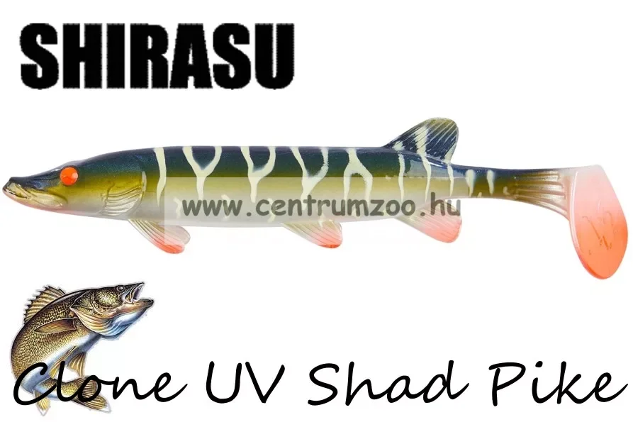 Kedvezményes ár Balzer Shirasu Clone Uv Shad Pike Gumihal 15Cm (0013678015) Csuka Forma