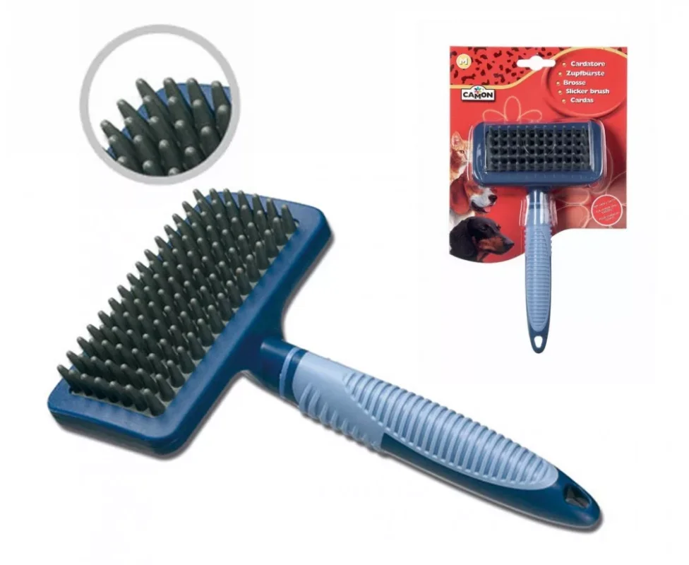 Camon Slicker Brush With Rubber Tips Medium Szőrzetápoló Kefe 10X5X18 Cm (B725/A) Újdonság