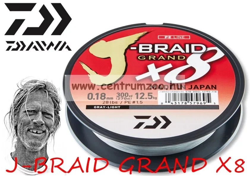 Kiárusítás Daiwa J-Braid X8 Dark Grey 8 Braid 135m 0,16mm fonott zsinór (12793-016) Szürke