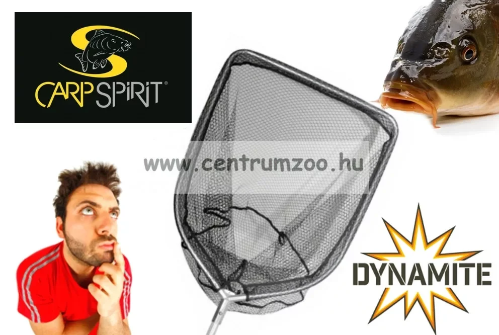 Akció Merítő Dynamite Baits Carp Spirit Landing Net Merítőháló Fix szögletes 60x50cm gumírozott 220cm nyél (5053220)