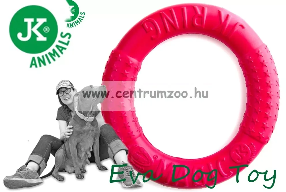 Expressz kézbesítés Jk Animals Eva Dog Toy Red Kutya Játék Húzogató És Dobó Karika 17Cm (46512-2)