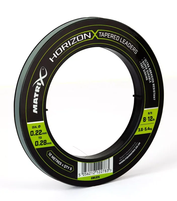 Fox Matrix Horizon® X Tapered Shock Leader - 8Lb 12lb (12m) x5 monofil dobófejes előtét zsinór (GML026) Vedd meg most