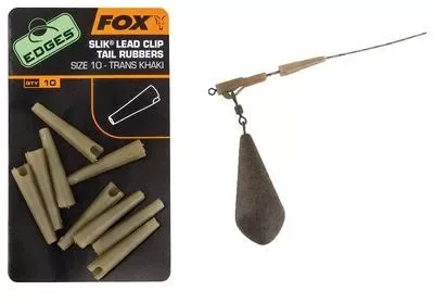 Akciós ár Fox Edges™ Slik® Lead Clip Tail Rubber - Size 10 Khaki Szerelék (Cac480)