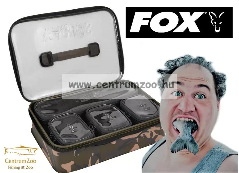 Gyors kiszállítás Fox Aquos Camo Accessory Bag System 4In1 - vízálló aprócikkes táska szett - 33x10x6cm (CEV008)