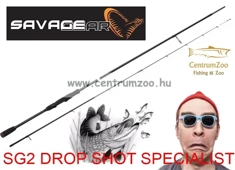 Savage Gear Sg2 Drop Shot Specialist 7‘8" 233cm Moderate Fast 5-18g L 2r pergető bot (SVS72179) Újdonság