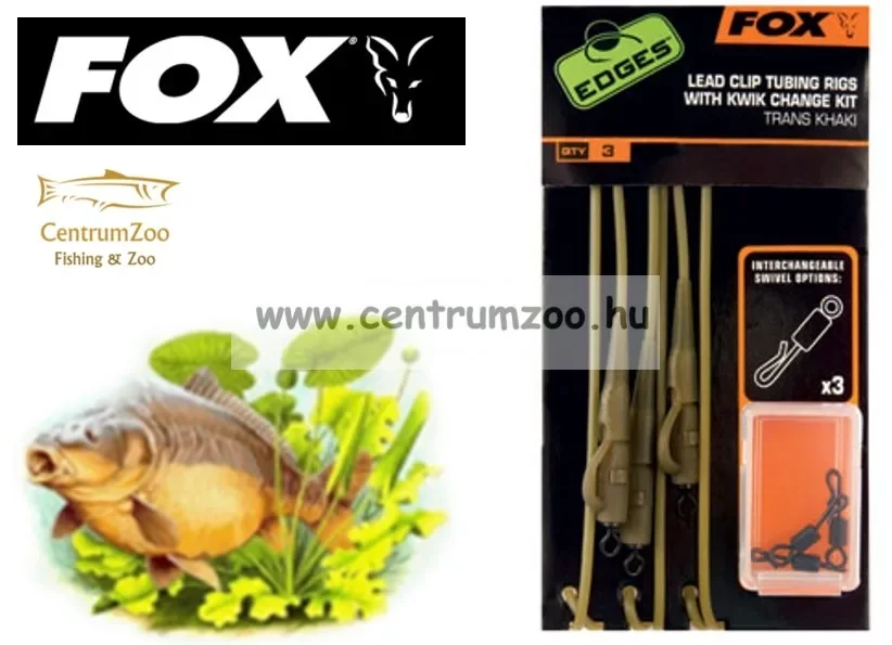 Fox Edges™ Lead Clip Tubing Rig Trans Khaki 3db szett (CAC579) Vedd meg online