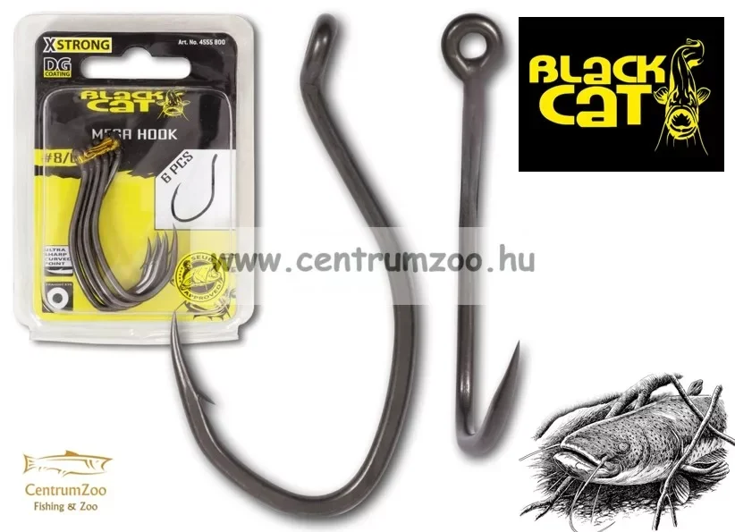 Kedvezmény Black Cat Mega Haken Dg Coating 6db 8/0 (4555800)