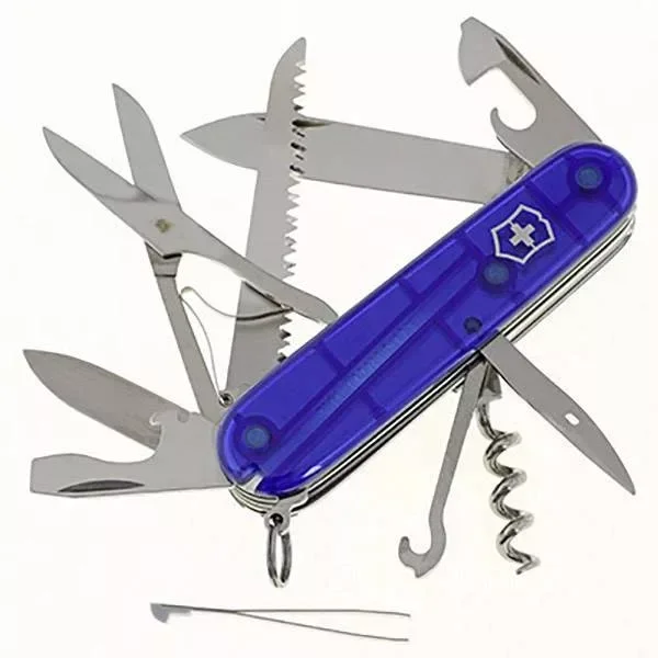 Victorinox Huntsman Transparent Blue 15Func zsebkés svájci bicska 1.3713.T2 Végkiárusítás