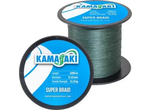 Kamasaki Super Braid Green 1000m 0,25mm 21,3kg fonott zsinór (30520-925) Újdonság