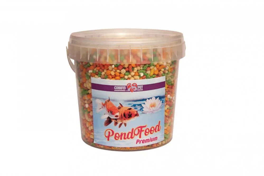 Nézd meg most Cobbys Pet Pond Mix Extra 1L Vödör Színes golyók, pálcikák és puffasztott köles keveréke (52440)