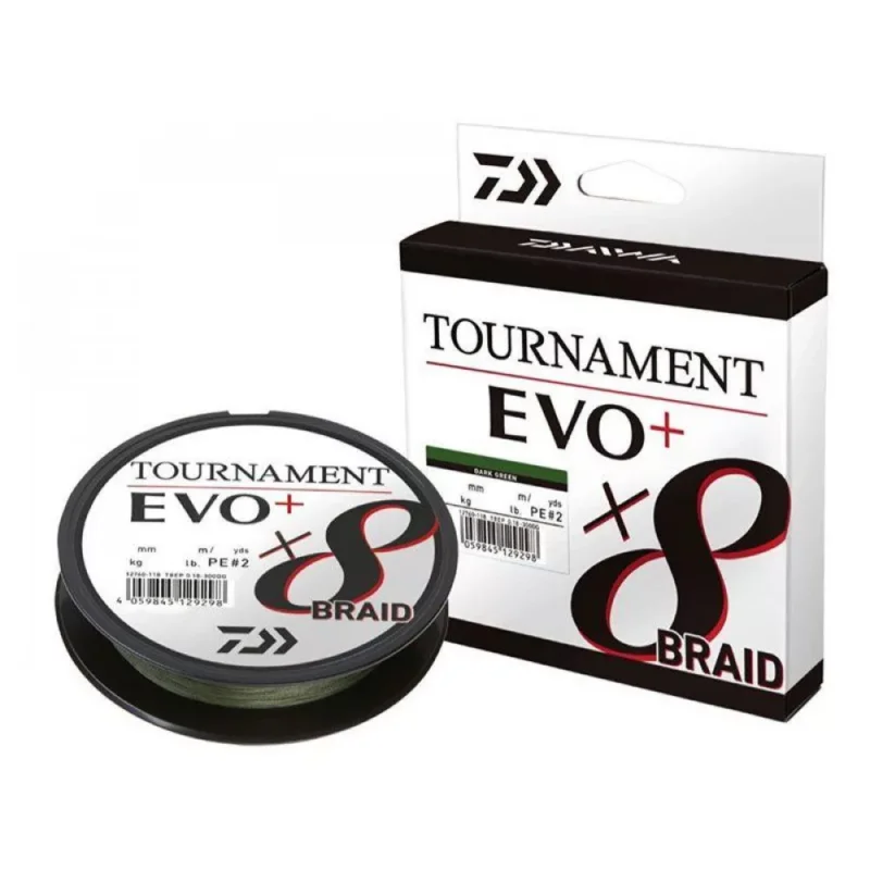 Kedvezmény Daiwa Tournament X8 Braid Evo+ Dark Green 135m 0,14mm 10,2Kg Fonott Zsinór (12760-014)