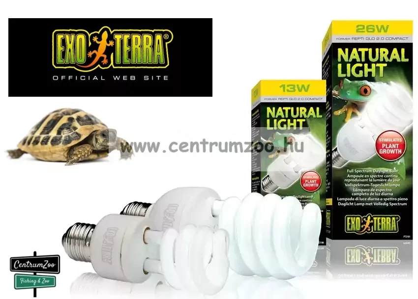Végkiárusítás Hagen Exo Terra Natural Light - Természetes Nappali Fényt Sugárzó Izzó - 13 W (Pt2190)