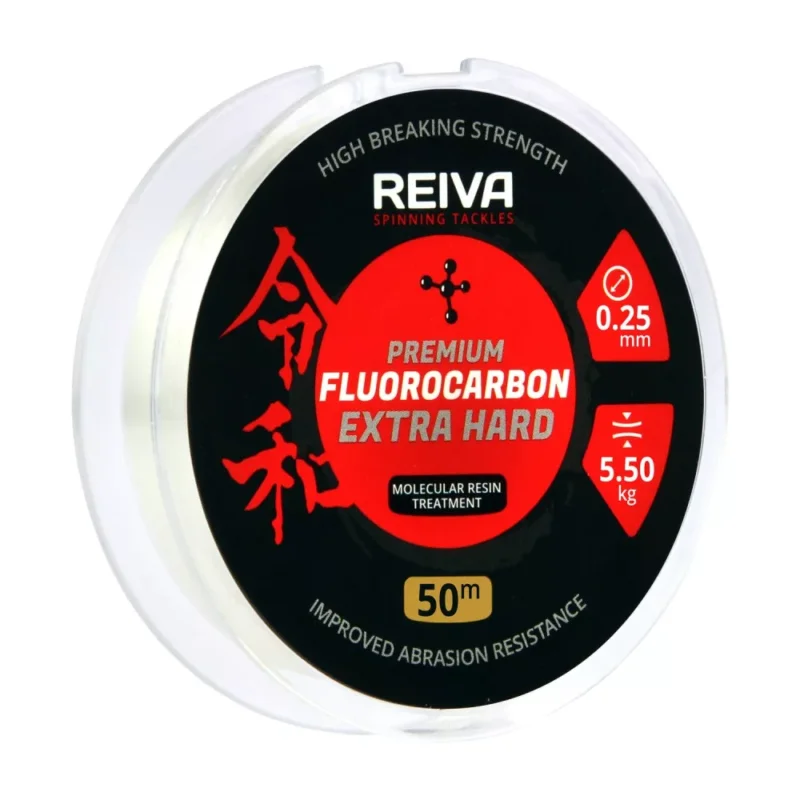 Azonnal elérhető Reiva Japan 100% Fluorocarbon 50m 0,25mm 5,5kg előkezsinór (9970-025)