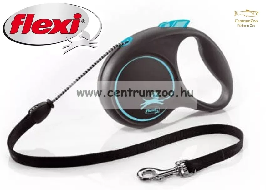 Legnépszerűbb Flexi M Cord 5M 20Kg Black Design Blue Zsinóros Automata Póráz - (033432)