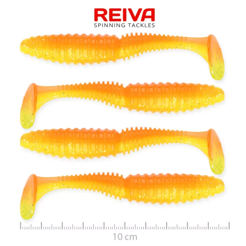 Árcsökkenés Reiva Zander Power Shad 10cm 4db/cs (Shiny Orange)