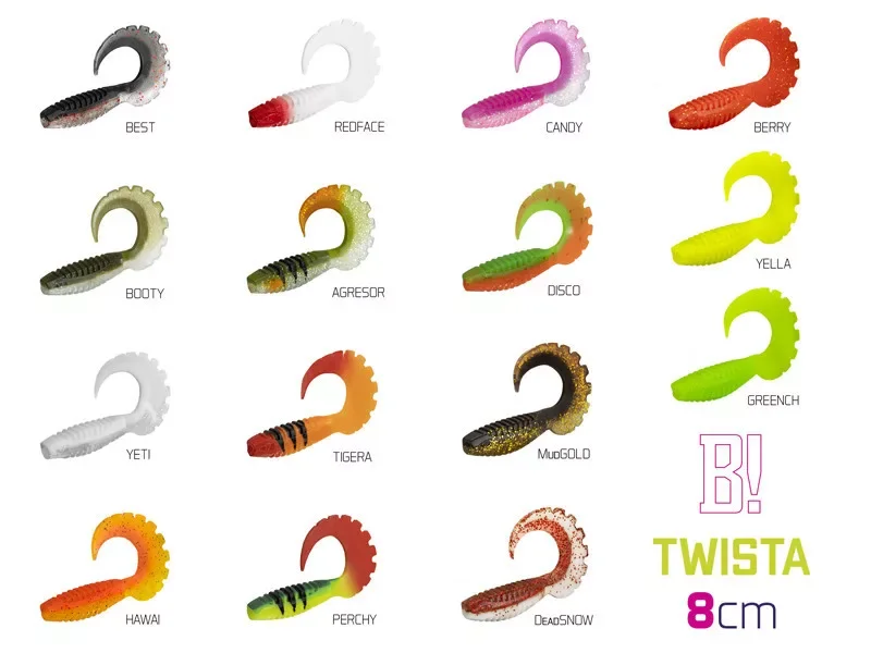 Legkelendőbb Gumihal Delphin TWISTA UVs / 5db 8cm Redface