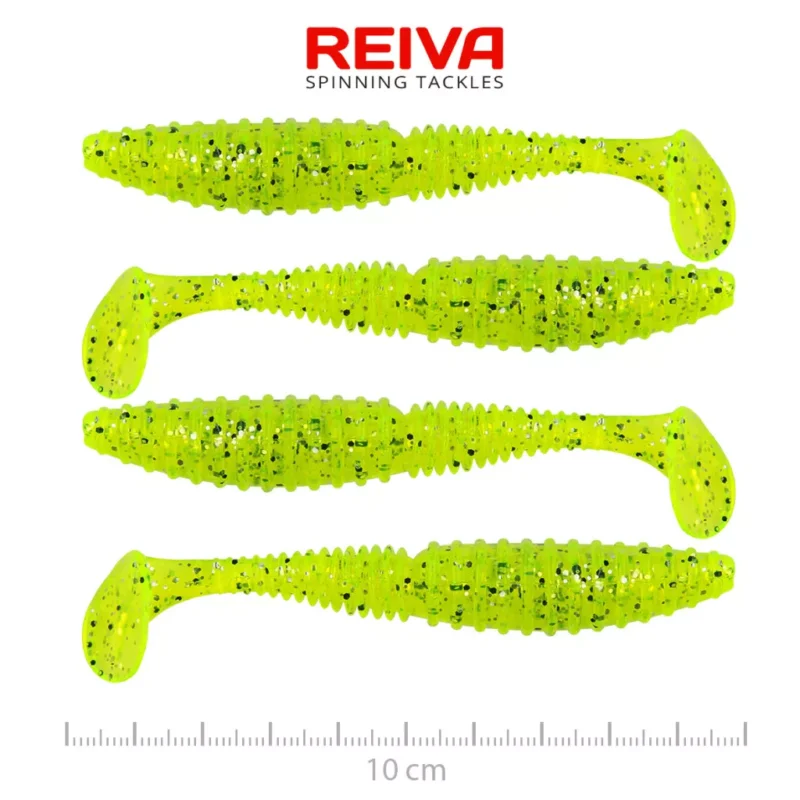 Reiva Zander Power Shad 10cm 4db/cs (Poppy Green) Azonnali szállítás
