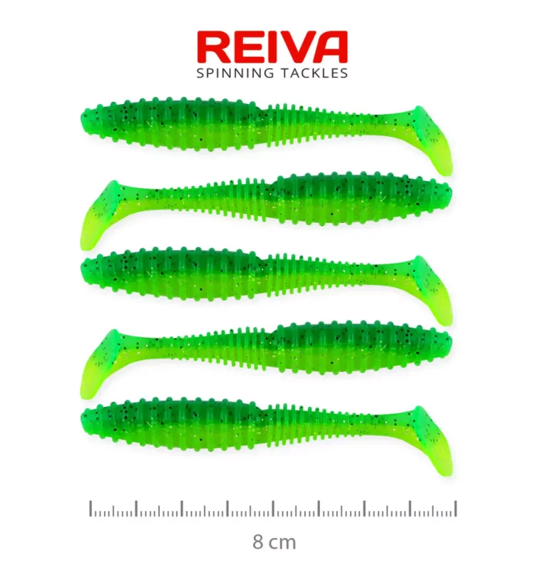 Kiárusítás Reiva Zander Power Shad 8cm 5db/cs (Poison Green)