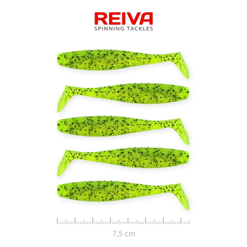 Reiva Flat Minnow shad 7,5cm 5db/cs (Poppy Green) Akció