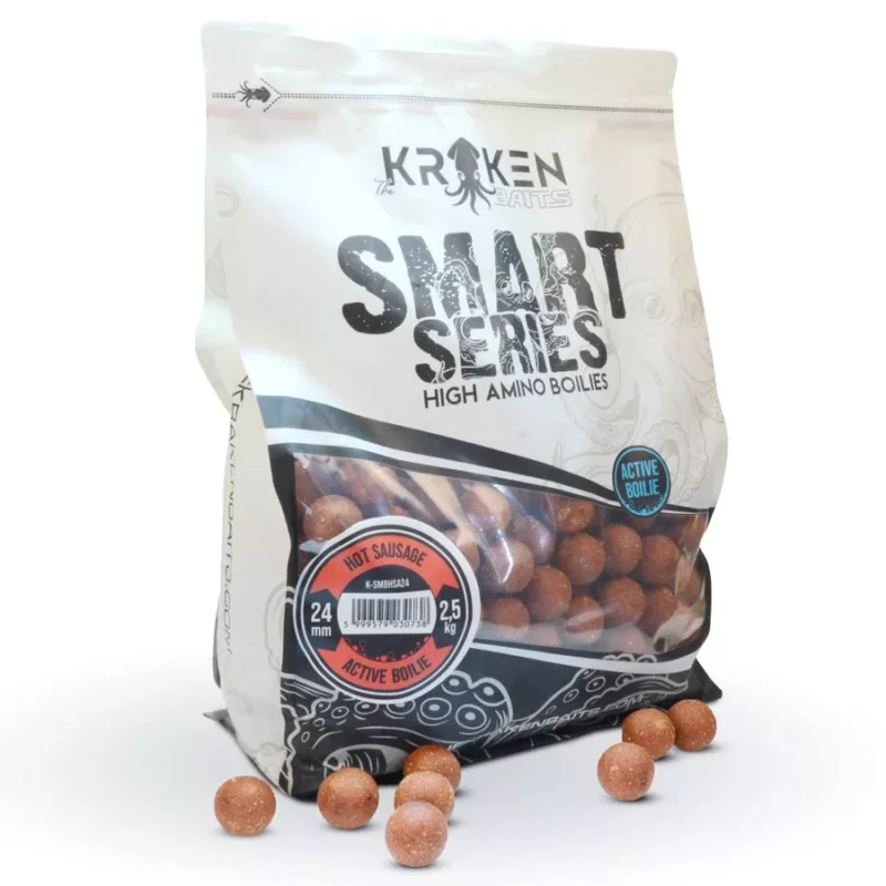 Szuper ajánlat KRAKEN BAITS Smart Series Hot Sausage Active Bojli 24mm 2500g