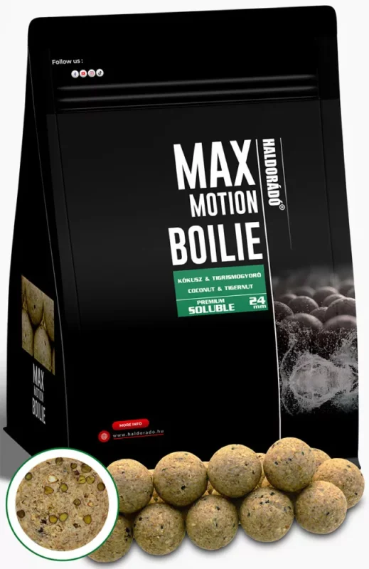 HALDORÁDÓ MAX MOTION Boilie Premium Oldódó 24 mm - Kókusz & Tigrismogyoró Vedd meg most