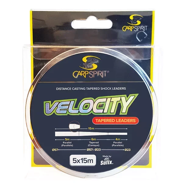Carp Spirit Velocity Tapered Leader Dobóelőke 5x15m 0.23-0.57mm Exkluzív ajánlat