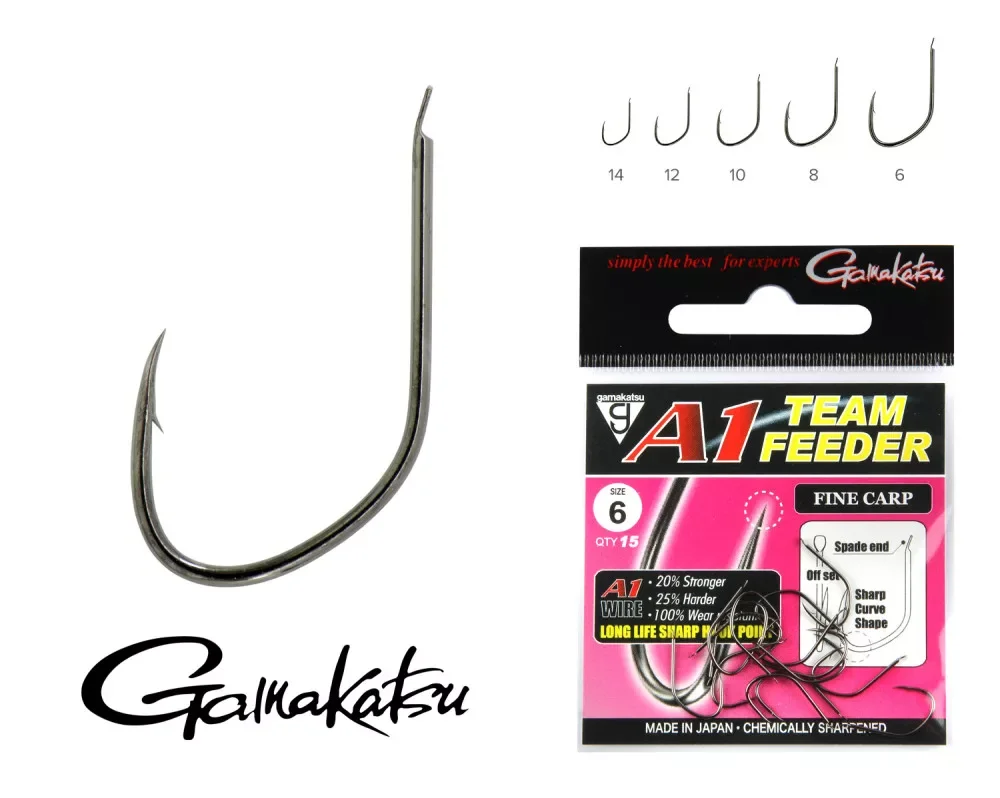 Gamakatsu A1 Team Feeder Fine Carp horog 12-es méret Biztonságos fizetés