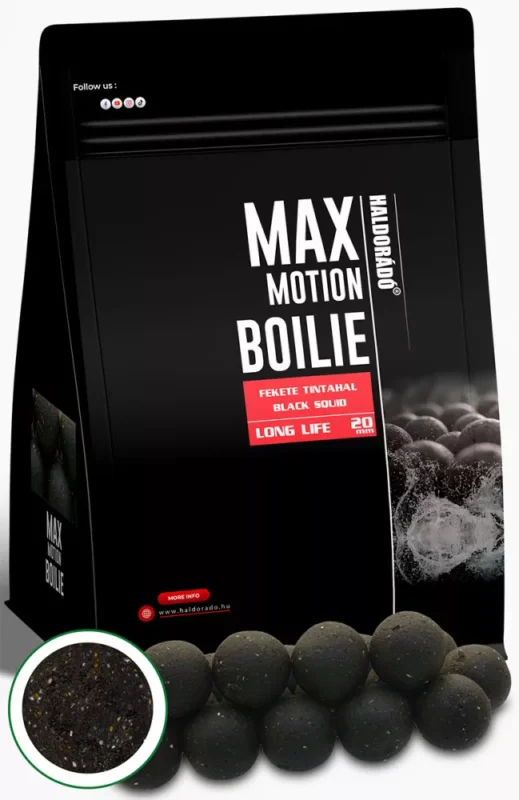 HALDORÁDÓ MAX MOTION Boilie Long Life 20 mm - Fekete Tintahal Árcsökkenés