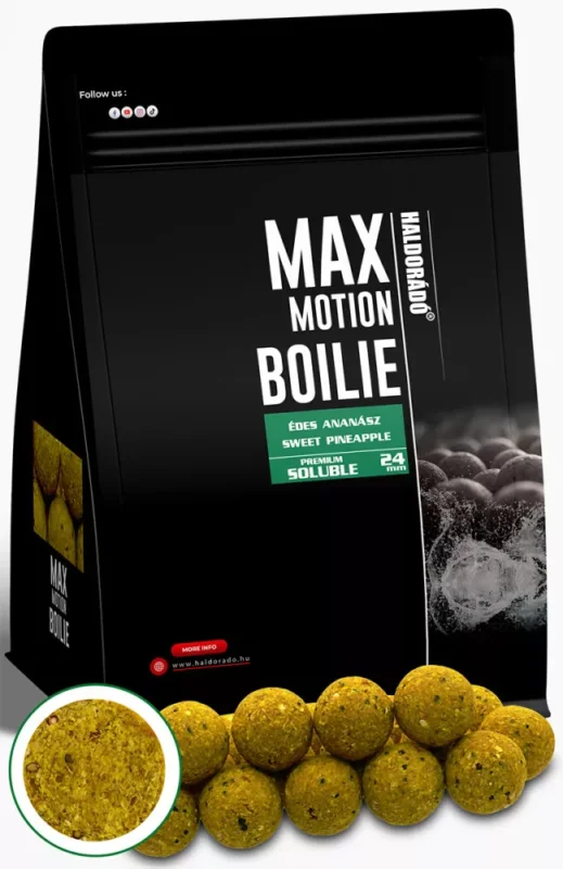 Bestseller HALDORÁDÓ MAX MOTION Boilie Premium Oldódó 24 mm - Édes Ananász