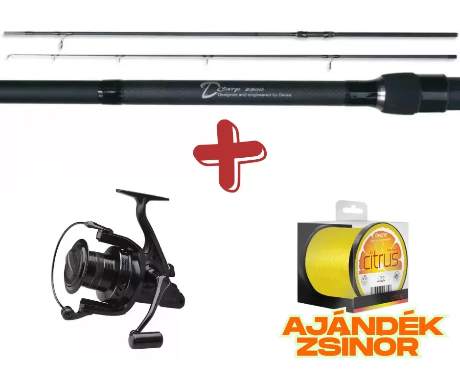 Daiwa D-Carp 360 3LB Horgászbot & Dam Quick 4 SLS 8000 FD Orsóval + AJÁNDÉK ZSÍNÓRRAL Gyors kiszállítás