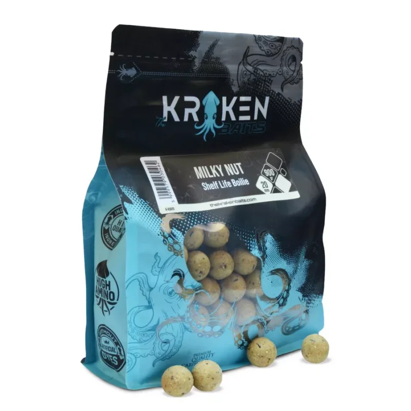 KRAKEN BAITS Milky Nut Shelf Life Boilie 20mm 900g Prémium