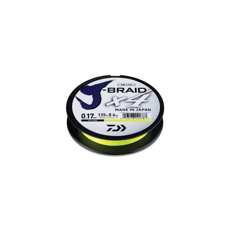 Ne maradj le Daiwa J-Braid X4 Yellow fonott zsinór 135m 0.13mm