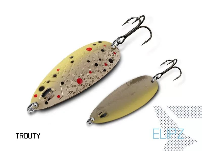 Vásárlói kedvenc DELPHIN ELIPZ FullSCALE Támolygó Kanál TROUTY 12g
