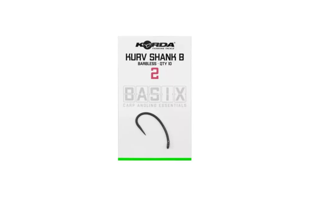 Olcsóbb KORDA Basix Kurv Shank Barbless 2 Szakáll Nélküli Horog