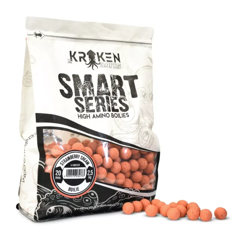 Ajánlat KRAKEN BAITS Smart Series Strawberry Cream Active Bojli 20mm 2500g